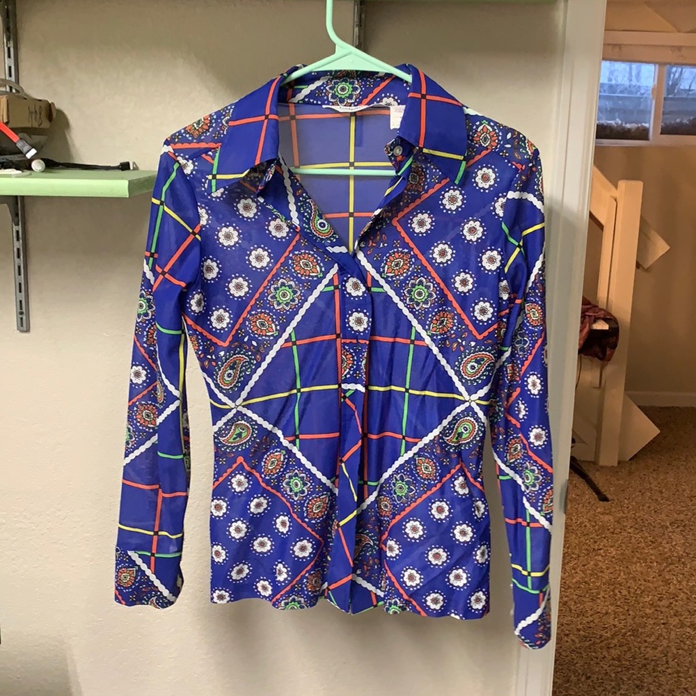 Vintage Neon Paisley Top